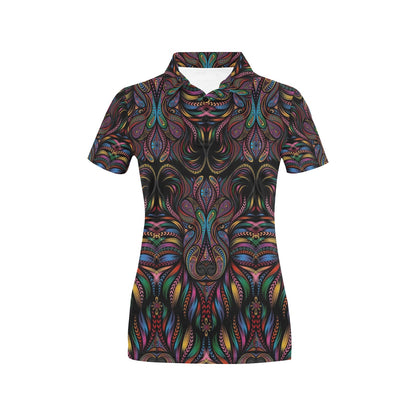 Colorful Art Wolf Women's Polo Shirt