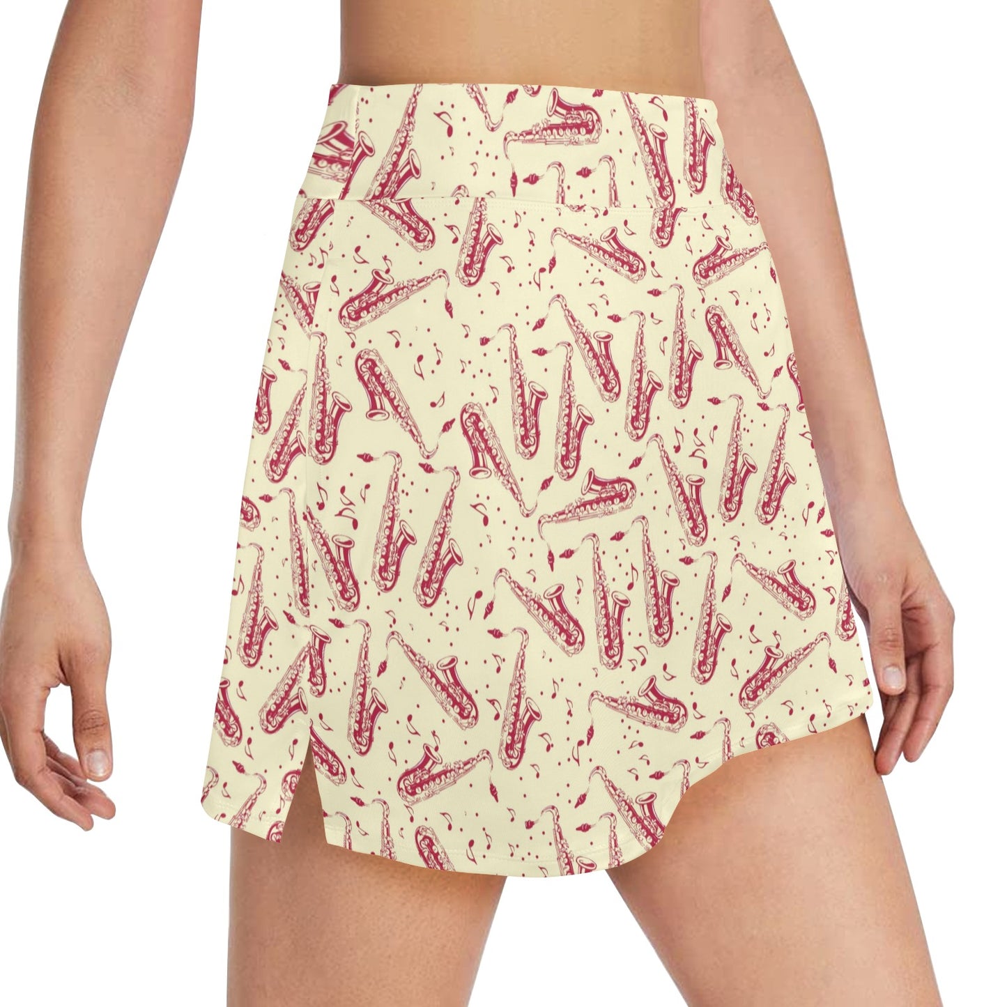 Saxophone Print Design LKS402 17" Golf & Pickleball Skort with Pockets