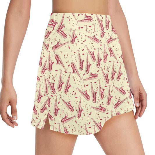 Saxophone Print Design LKS402 17" Golf & Pickleball Skort with Pockets