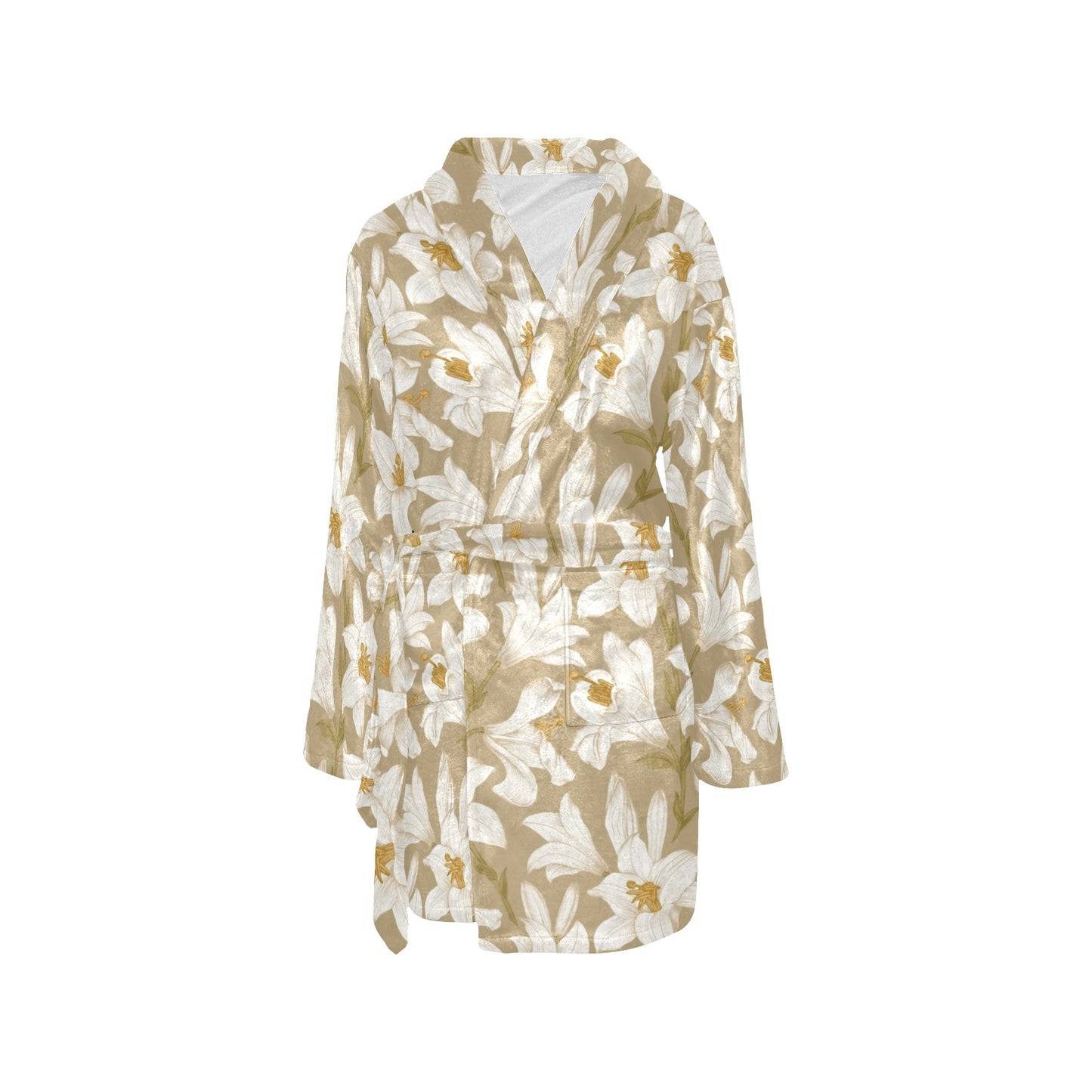 Lily Pattern Print Design LY07 Women's Fleece Robe