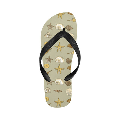 Seashell Beach Print Design LKS303 Flip Flops