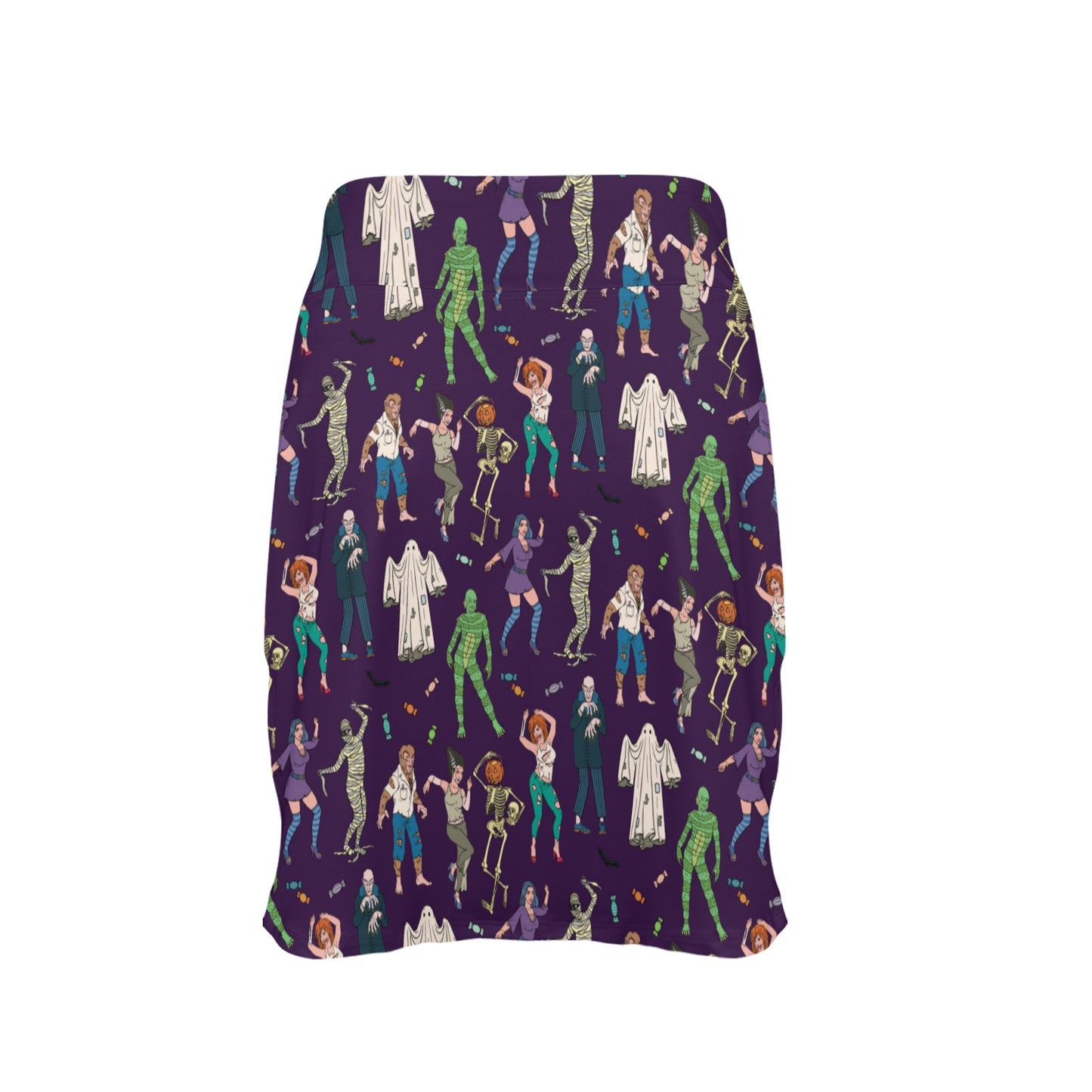 Creepy Zombie Print Design LKS302 17" Golf & Pickleball Skort with Pockets