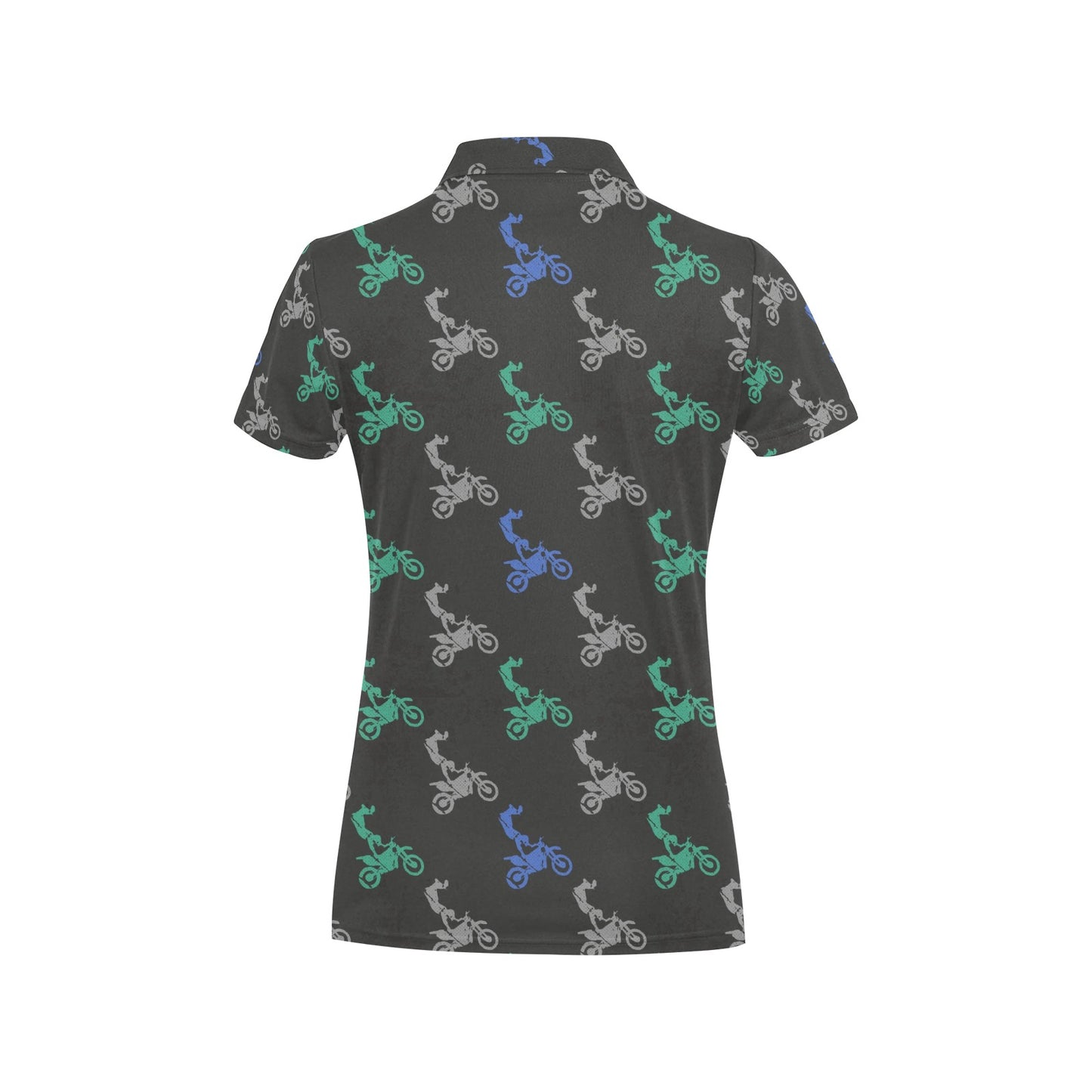 Motocross Pattern Print Design 02 Women's Polo Shirt