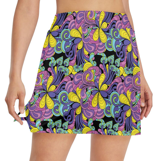 Trippy Print Design LKS305 17" Golf & Pickleball Skort with Pockets