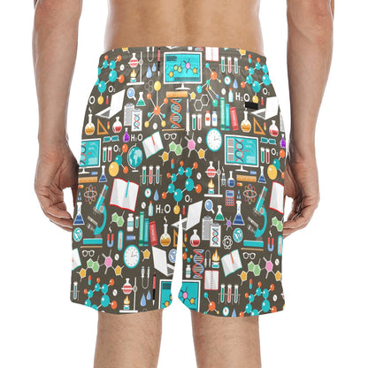 Science Print Design LKS303 Men's Swim Trunks Beach Shorts