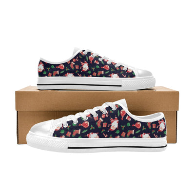 Santa Christmas Themed Print Design LKS304 Women's White Low Top Shoes