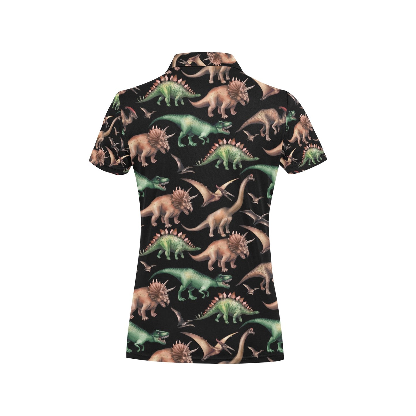 Dinosaur Print Pattern Women's Polo Shirt