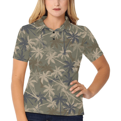 Palm Tree camouflage Women's Polo Shirt