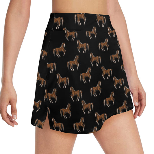 Horse Print Design LKS3010 17" Golf & Pickleball Skort with Pockets