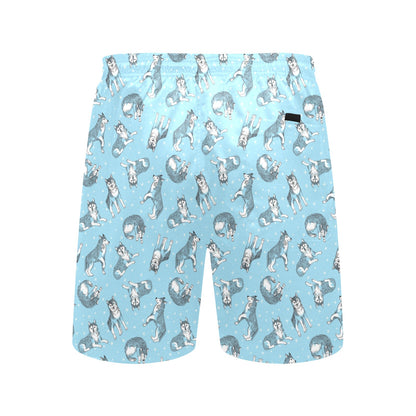 Wolf Design Print Pattern Men's Swim Trunks Beach Shorts