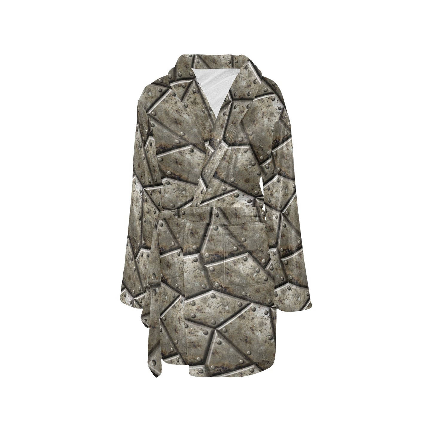 Armor Pattern Print Design 01 Women's Fleece Robe