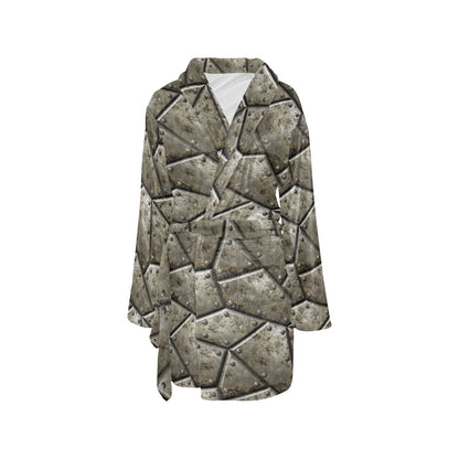 Armor Pattern Print Design 01 Women's Fleece Robe