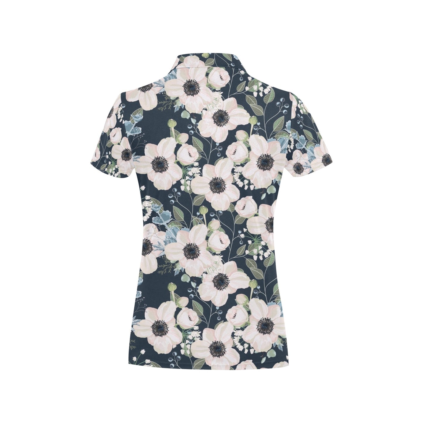 Anemone Pattern Print Design AM02 Women's Polo Shirt