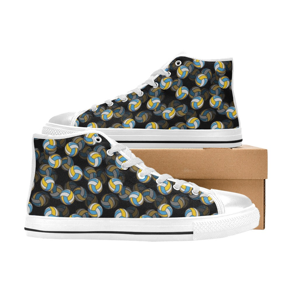 Volleyball Print Design LKS302 Men's High Top Canvas Shoes