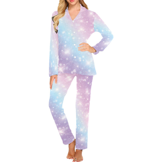 Cosmic Pastel Pattern Print Design 02 Women's Long Pajama Set