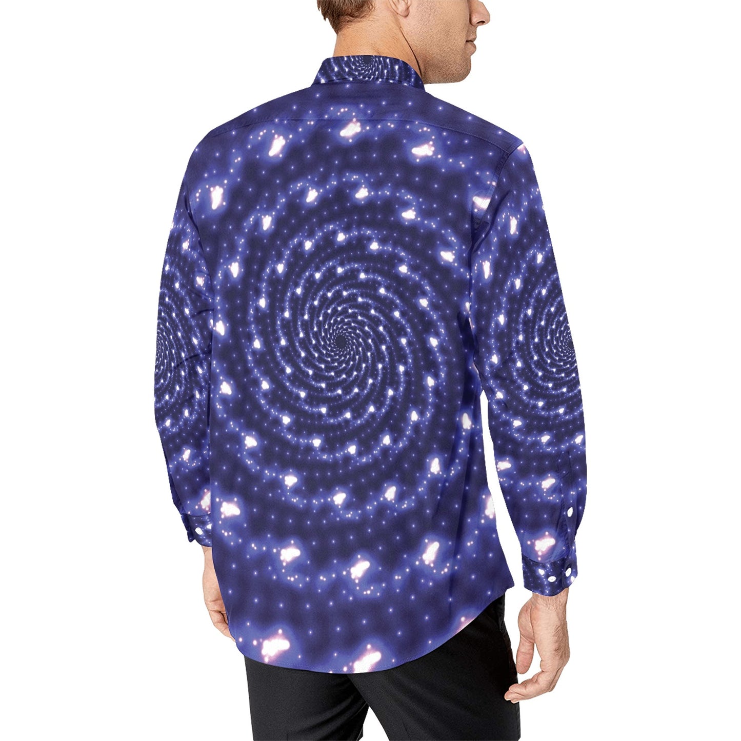 Vortex Print Design LKS305 Men's Long Sleeve Dress Shirt