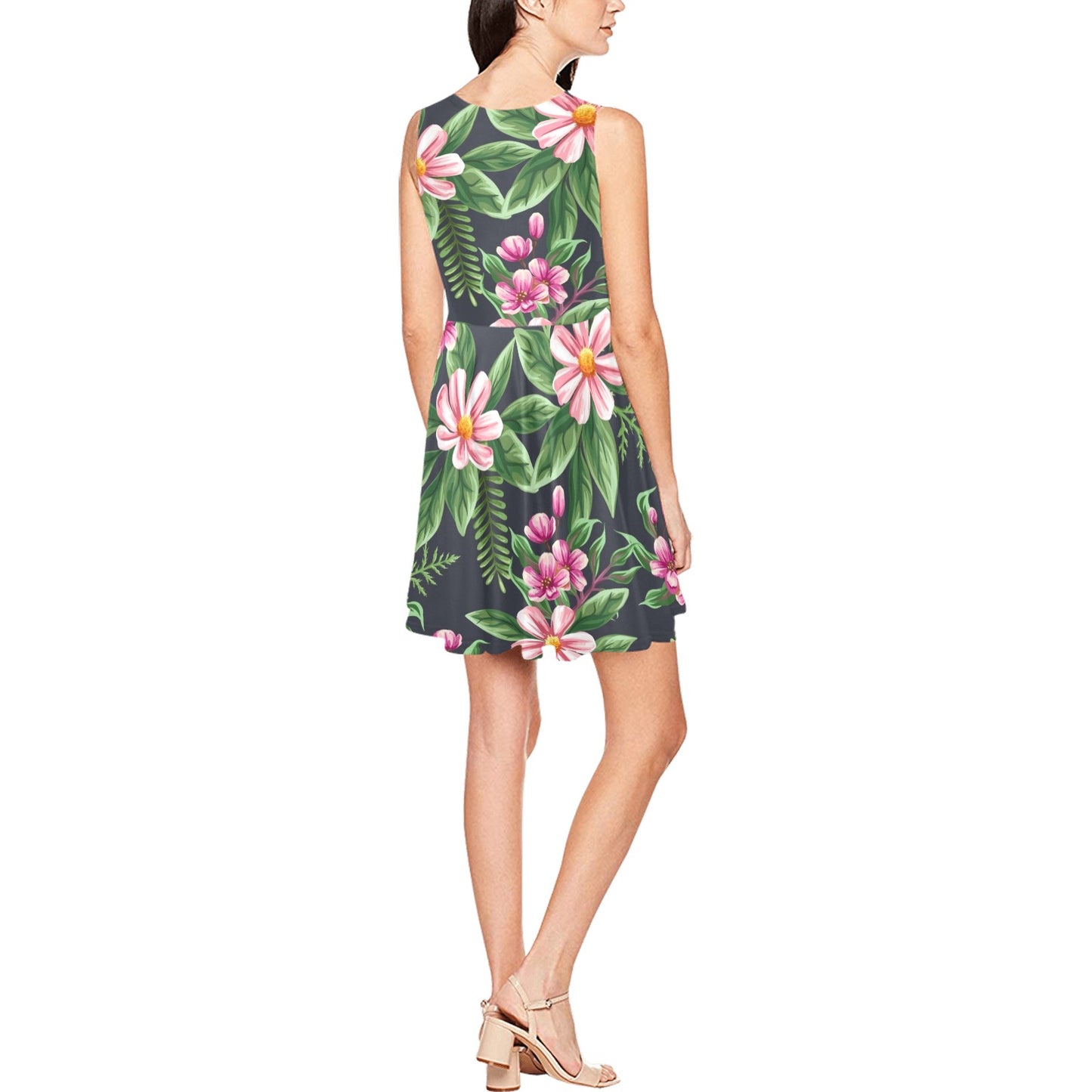 Summer Floral Pattern Print Design SF010 Sleeveless Dress