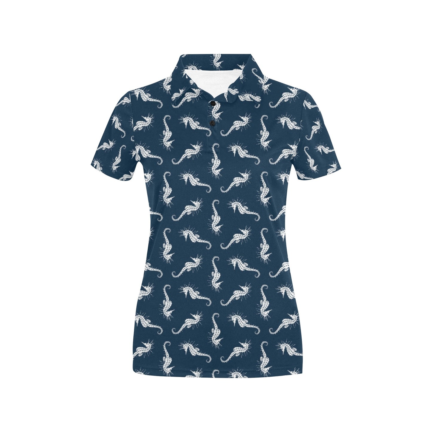 SeaHorse Print Design LKS402 Women's Polo Shirt