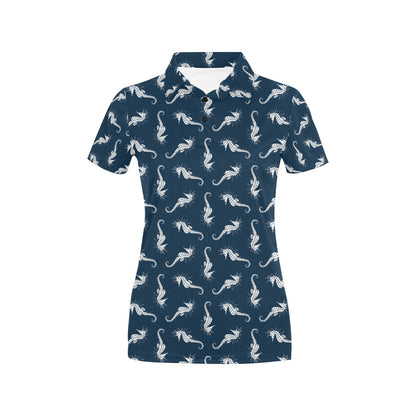 SeaHorse Print Design LKS402 Women's Polo Shirt