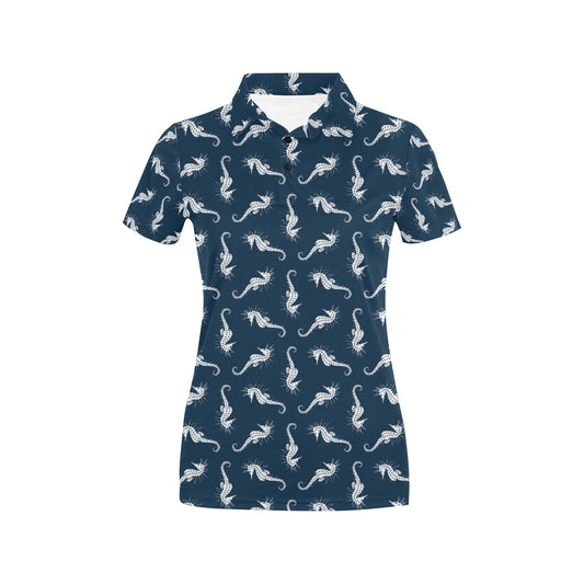 SeaHorse Print Design LKS402 Women's Polo Shirt