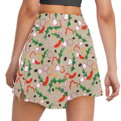 Salad Print Design LKS303 17" Golf & Pickleball Skort with Pockets