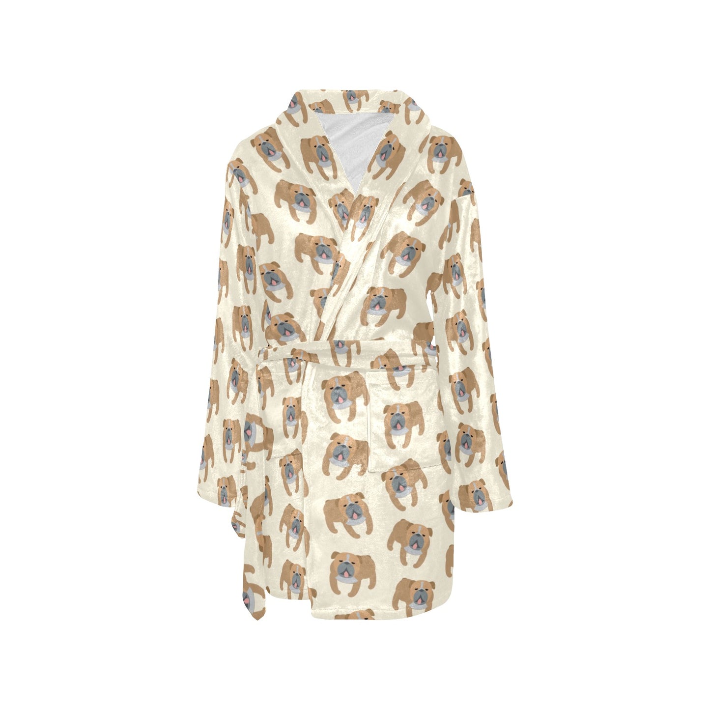 Bulldogs Pattern Print Design 01 Women's Fleece Robe