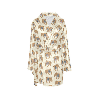 Bulldogs Pattern Print Design 01 Women's Fleece Robe