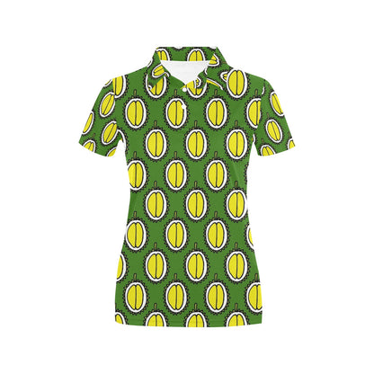 Durian Pattern Print Design DR01 Women's Polo Shirt