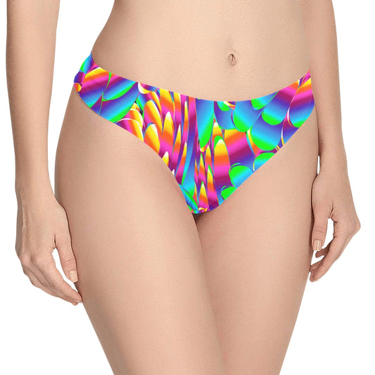 Psychedelic Trippy Pattern Women's Thongs