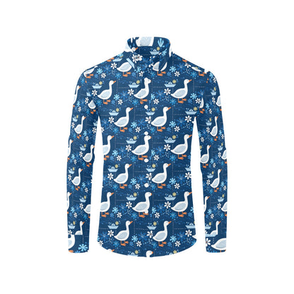 Goose Print Design LKS405 Men's Long Sleeve Dress Shirt