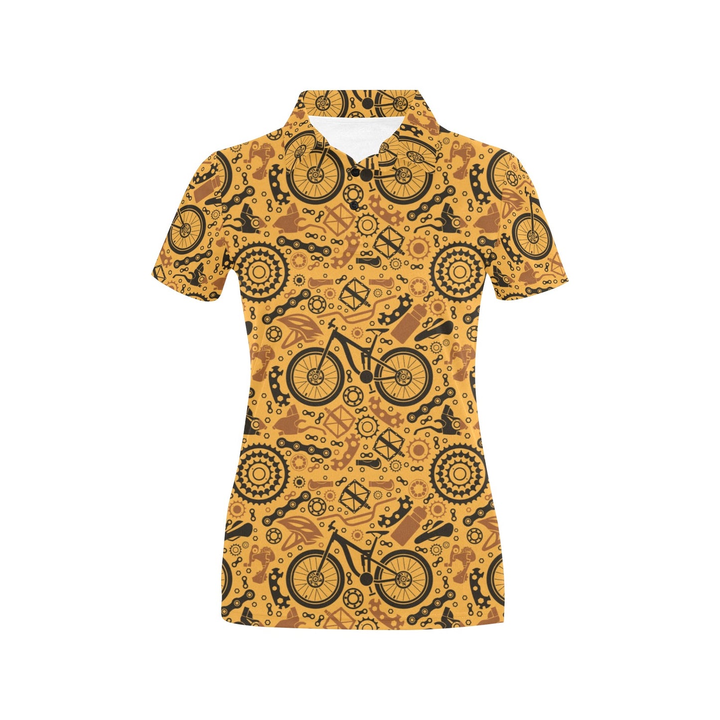 Mountain bike Pattern Print Design 03 Women's Polo Shirt