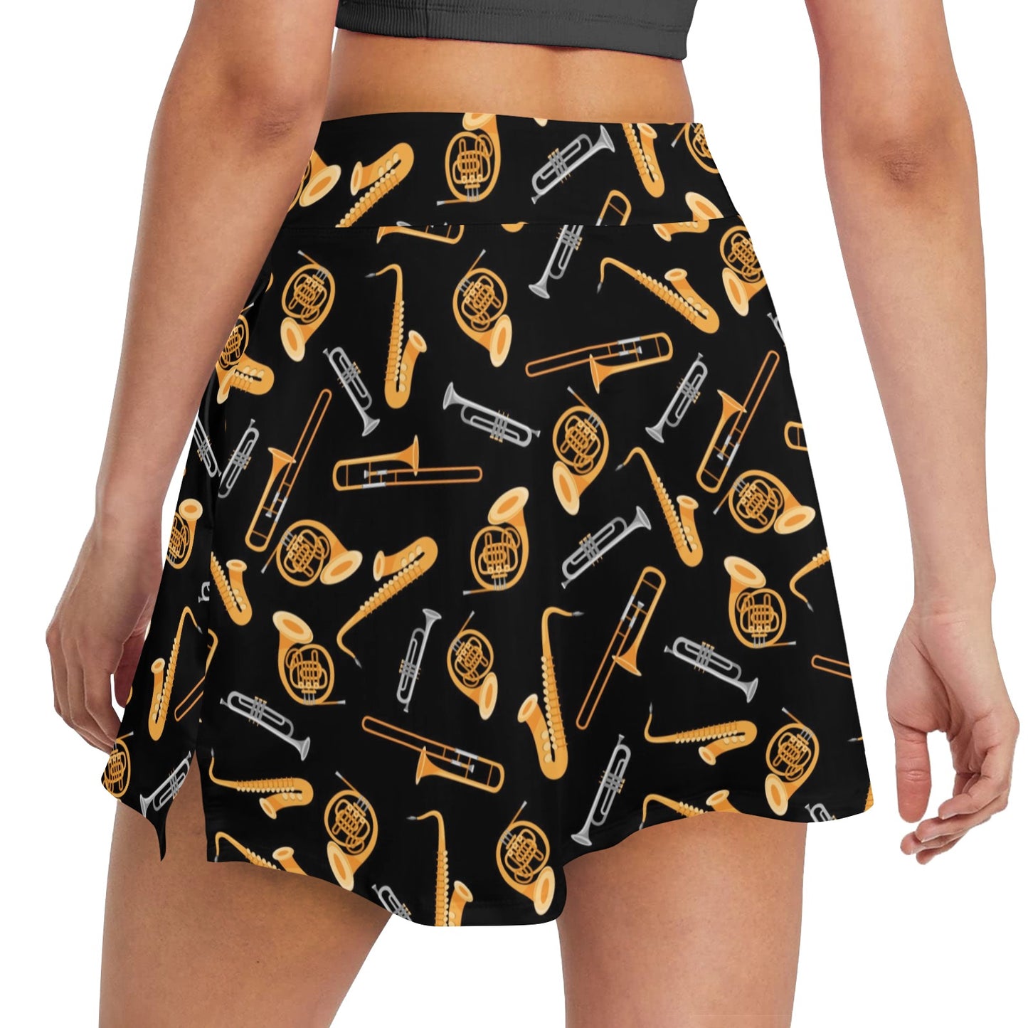 Saxophone Print Design LKS403 17" Golf & Pickleball Skort with Pockets