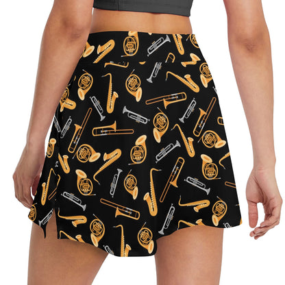Saxophone Print Design LKS403 17" Golf & Pickleball Skort with Pockets