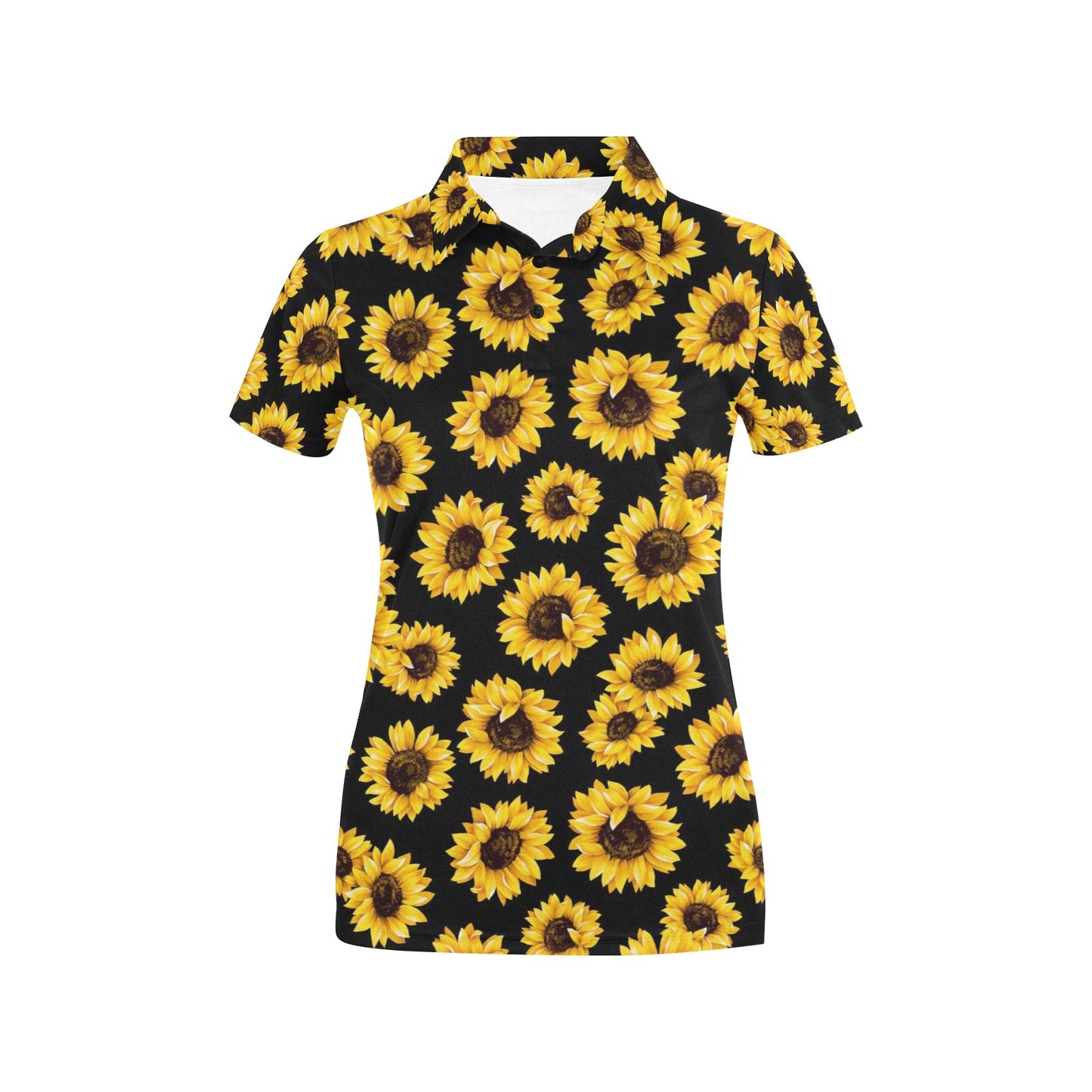 Sunflower Pattern Print Design SF05 Women's Polo Shirt