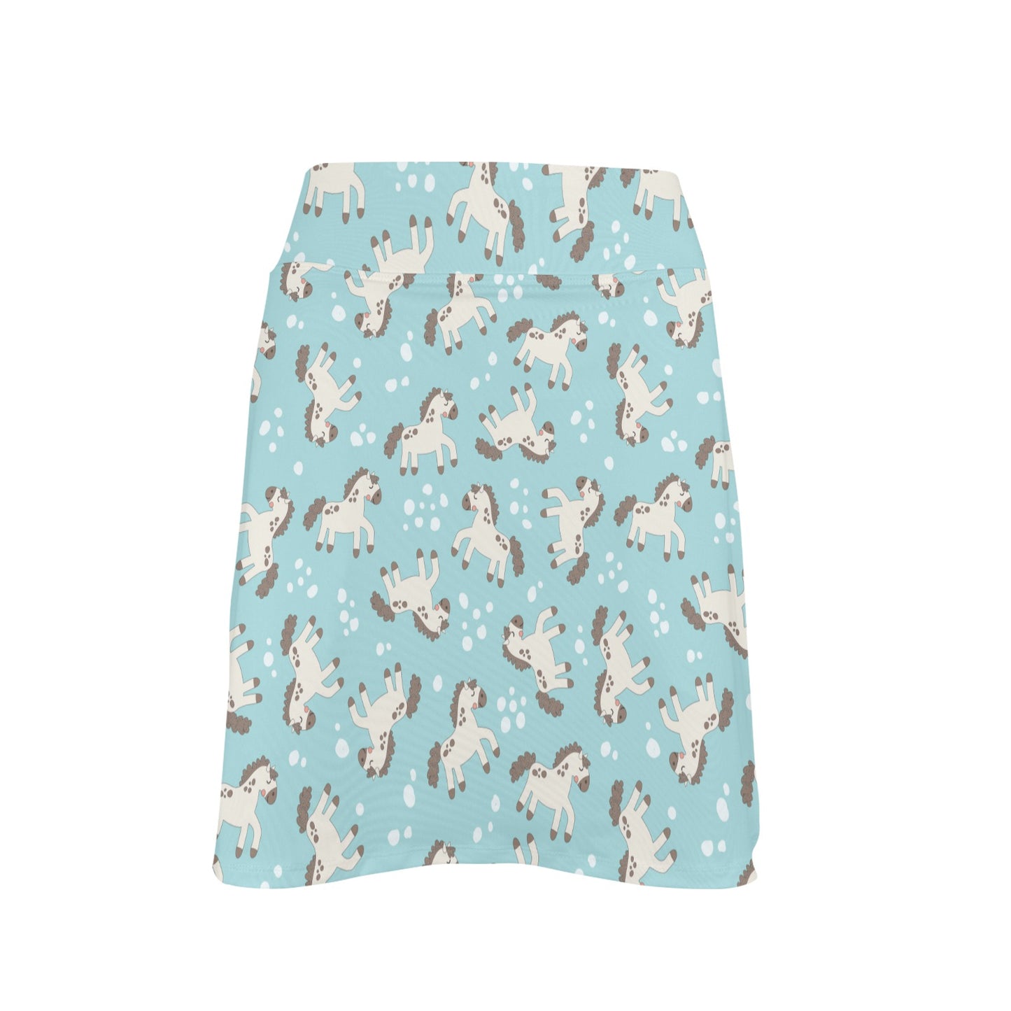 Horse Cute Print Design LKS306 17" Golf & Pickleball Skort with Pockets