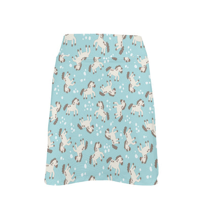 Horse Cute Print Design LKS306 17" Golf & Pickleball Skort with Pockets