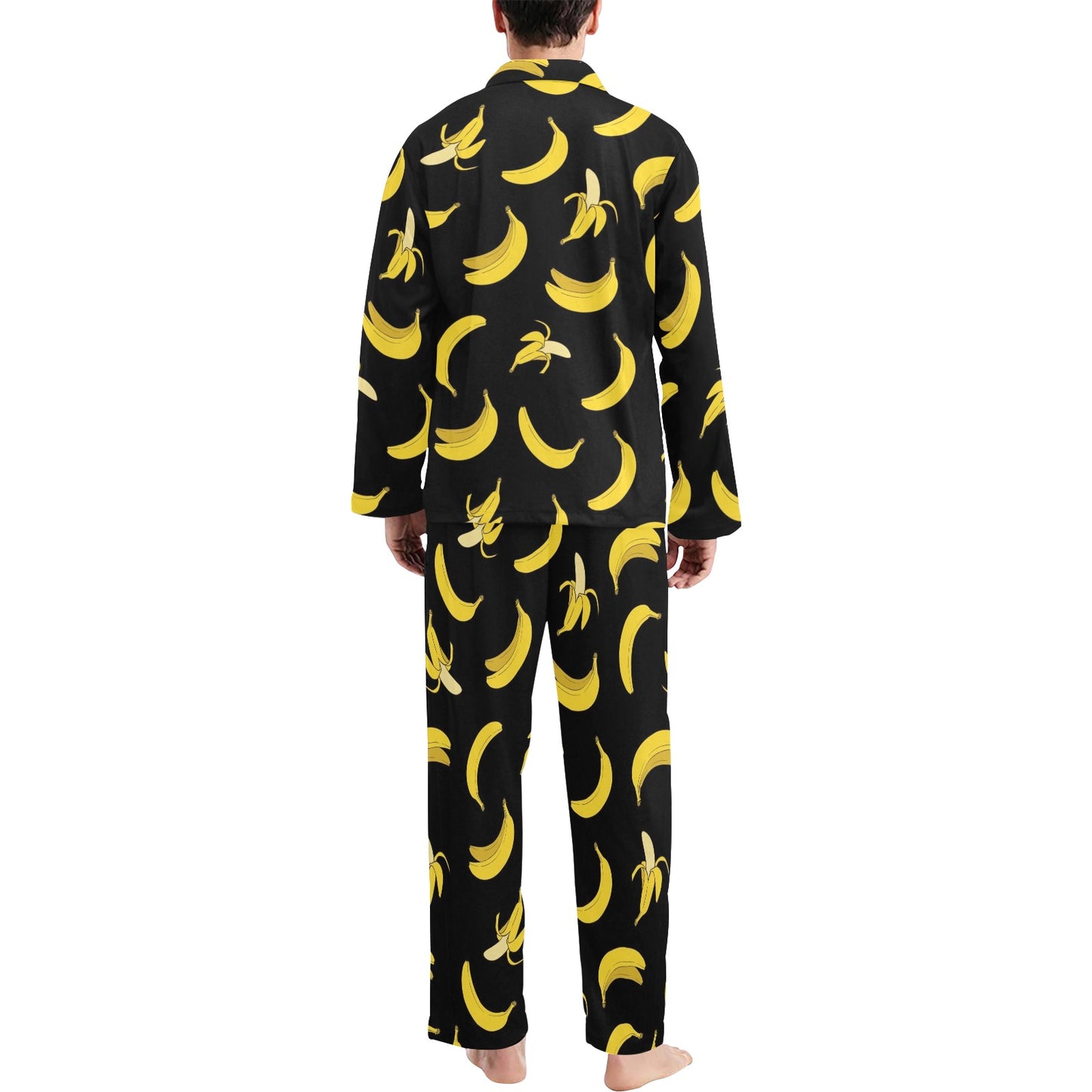 Banana Pattern Print Design BA05 Men's Long Pajama Set