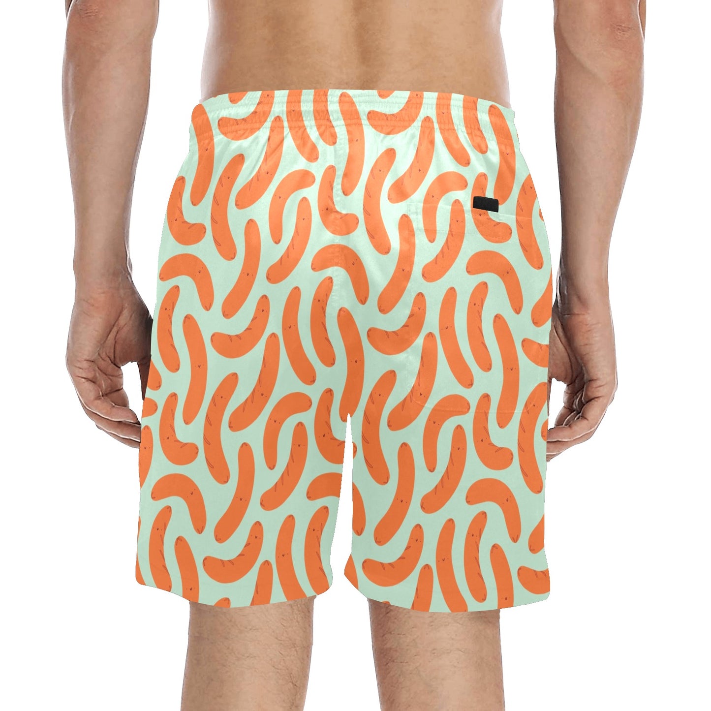 Sausage Print Design LKS304 Men's Swim Trunks Beach Shorts