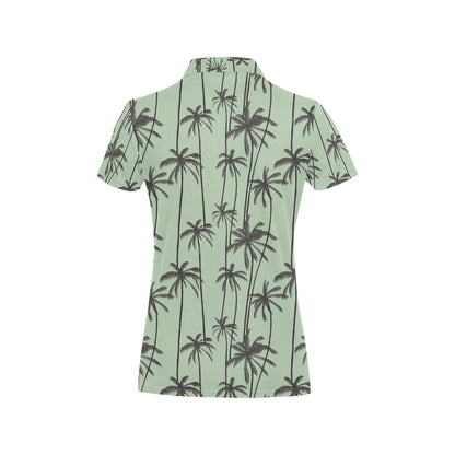 Palm Tree Pattern Print Design A04 Women's Polo Shirt