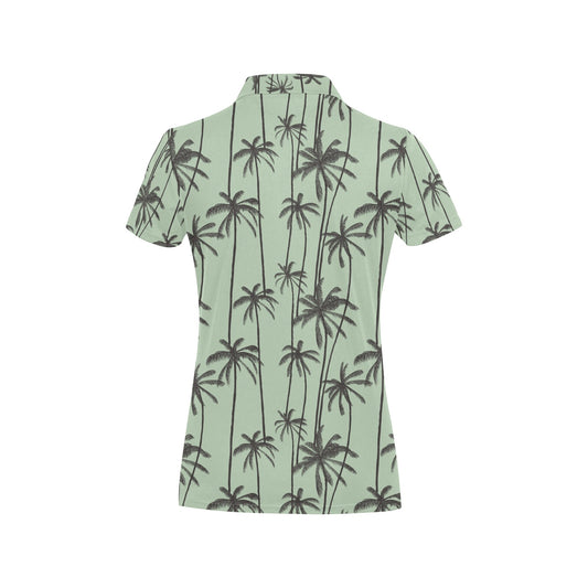 Palm Tree Pattern Print Design A04 Women's Polo Shirt