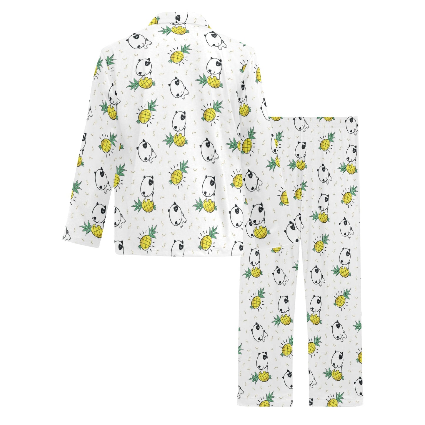 Bull Terriers Pattern Print Design 05 Men's Long Pajama Set