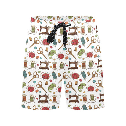 Sewing Equipment Print Design LKS304 Men's Swim Trunks Beach Shorts
