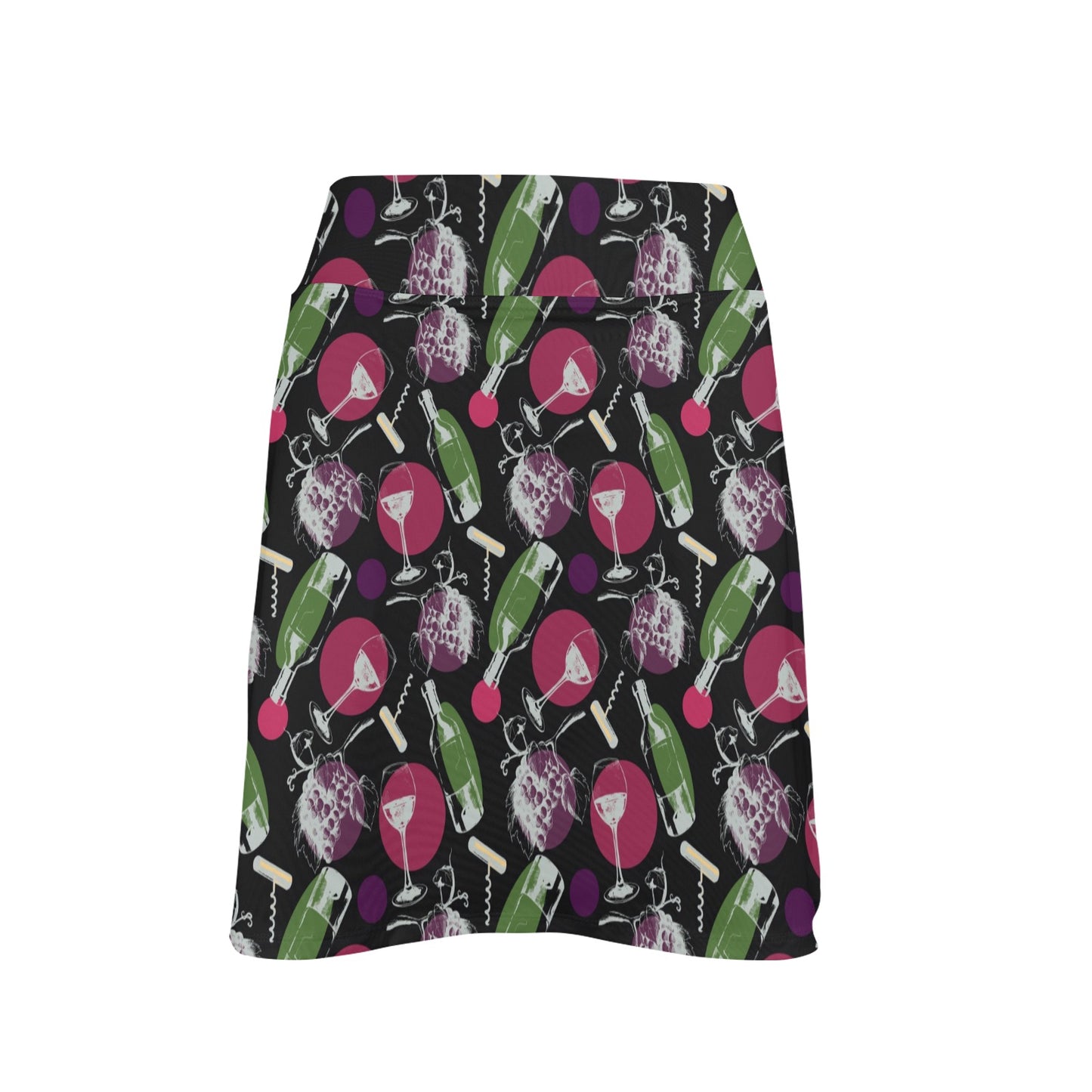 Wine Print Design LKS307 17" Golf & Pickleball Skort with Pockets