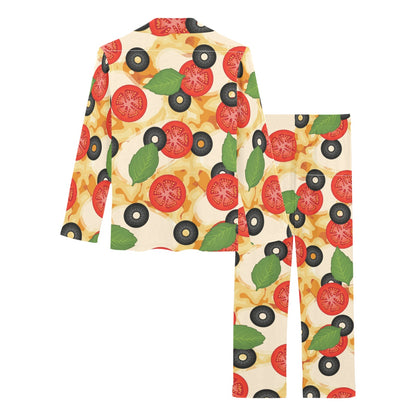 Pizza Pattern Print Design A05 Women's Long Pajama Set