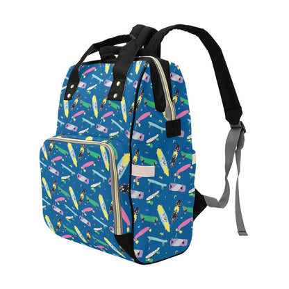 Skateboard Print Design LKS302 Diaper Bag Backpack