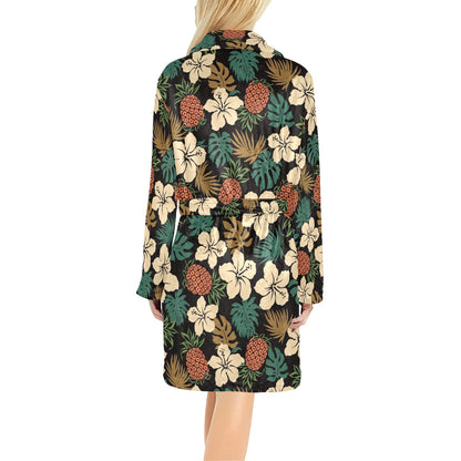 Hawaiian Themed Pattern Print Design H08 Women's Fleece Robe