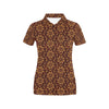 Agricultural Brown Wheat Print Pattern Women's Polo Shirt