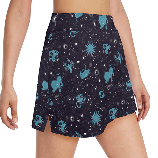 Zodiac Print Design LKS303 17" Golf & Pickleball Skort with Pockets