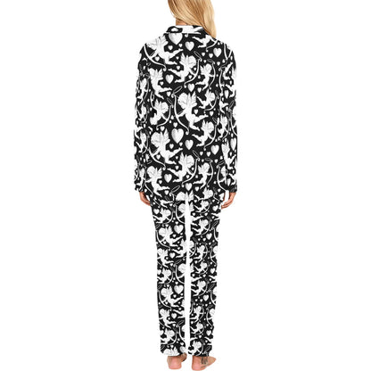 Cupid Pattern Print Design 04 Women's Long Pajama Set
