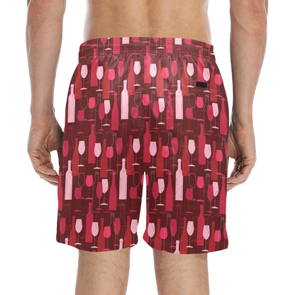 Wine Print Design LKS304 Men's Swim Trunks Beach Shorts